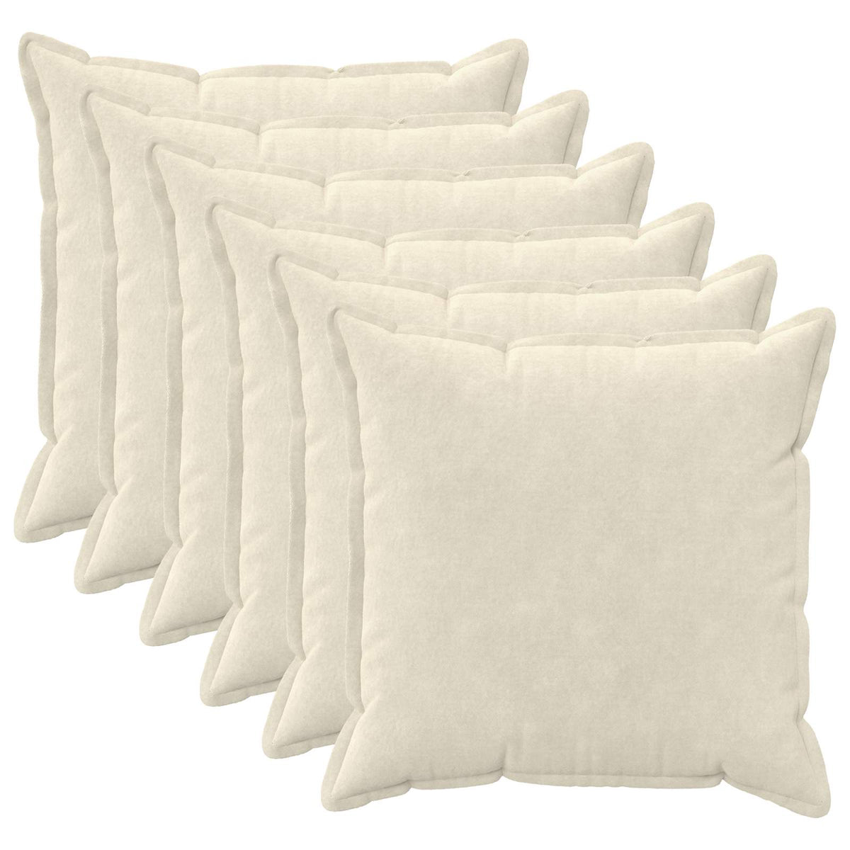 Cushion Cover 6 pcs HOUTEN Cream Microfiber Fleece