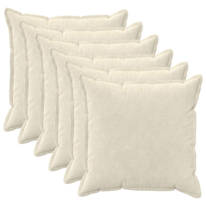 Cushion Cover 6 pcs HOUTEN Cream Microfiber Fleece