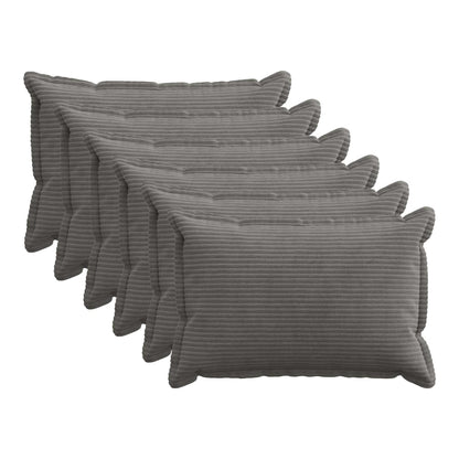 vidaXL Cushion Cover 6 pcs HOUTEN Dark Grey Corduroy showing a group of six cushion covers