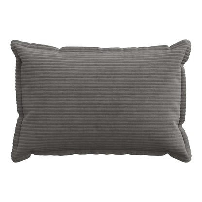 A single dark grey corduroy cushion cover shown front on