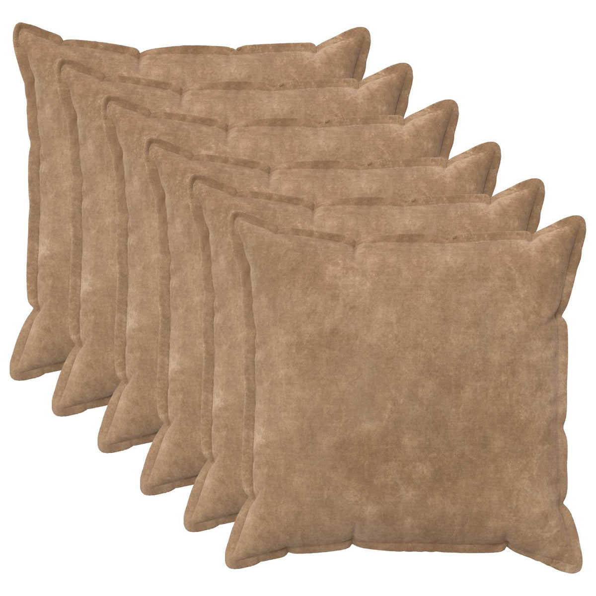 vidaXL Cushion Cover 6 pcs HOUTEN Taupe 70 x 70 cm Microfiber Fleece 1