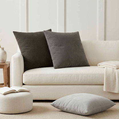 Cushion Cover HEERLEN Corduroy 6 Anthracite 30 x 30–Dia. 50 cm 70 x 70 cm