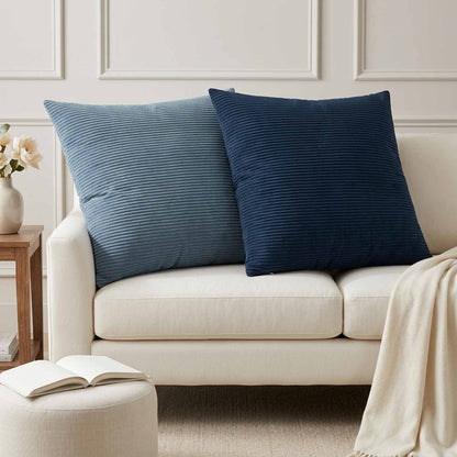 Cushion Cover HEERLEN Corduroy 6 Navy Blue 65 x 65 cm