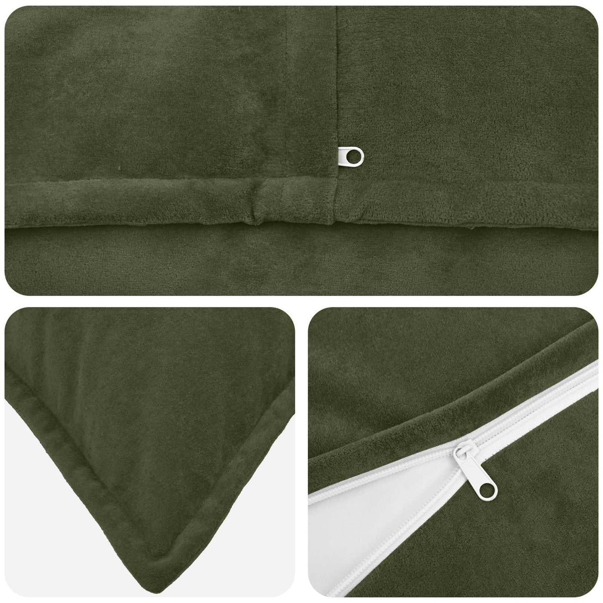 Cushion HOUTEN pcs Green Microfiber Fleece