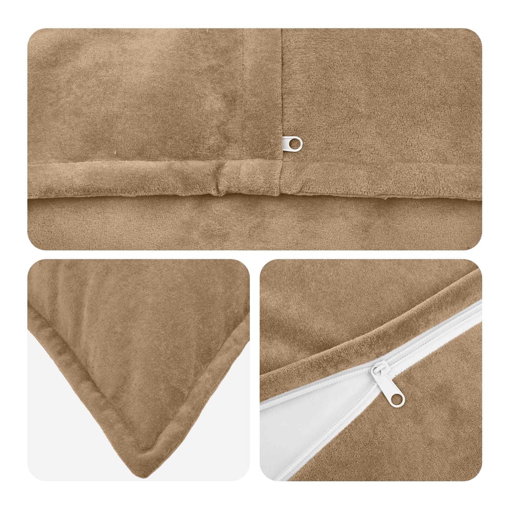Cushion HOUTEN pcs Taupe Microfiber Fleece