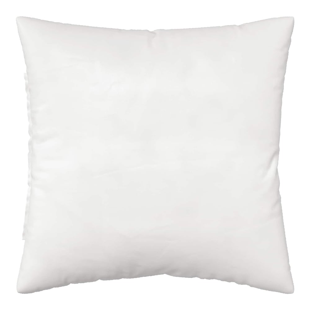 A plain white cushion cover, ready to be filled