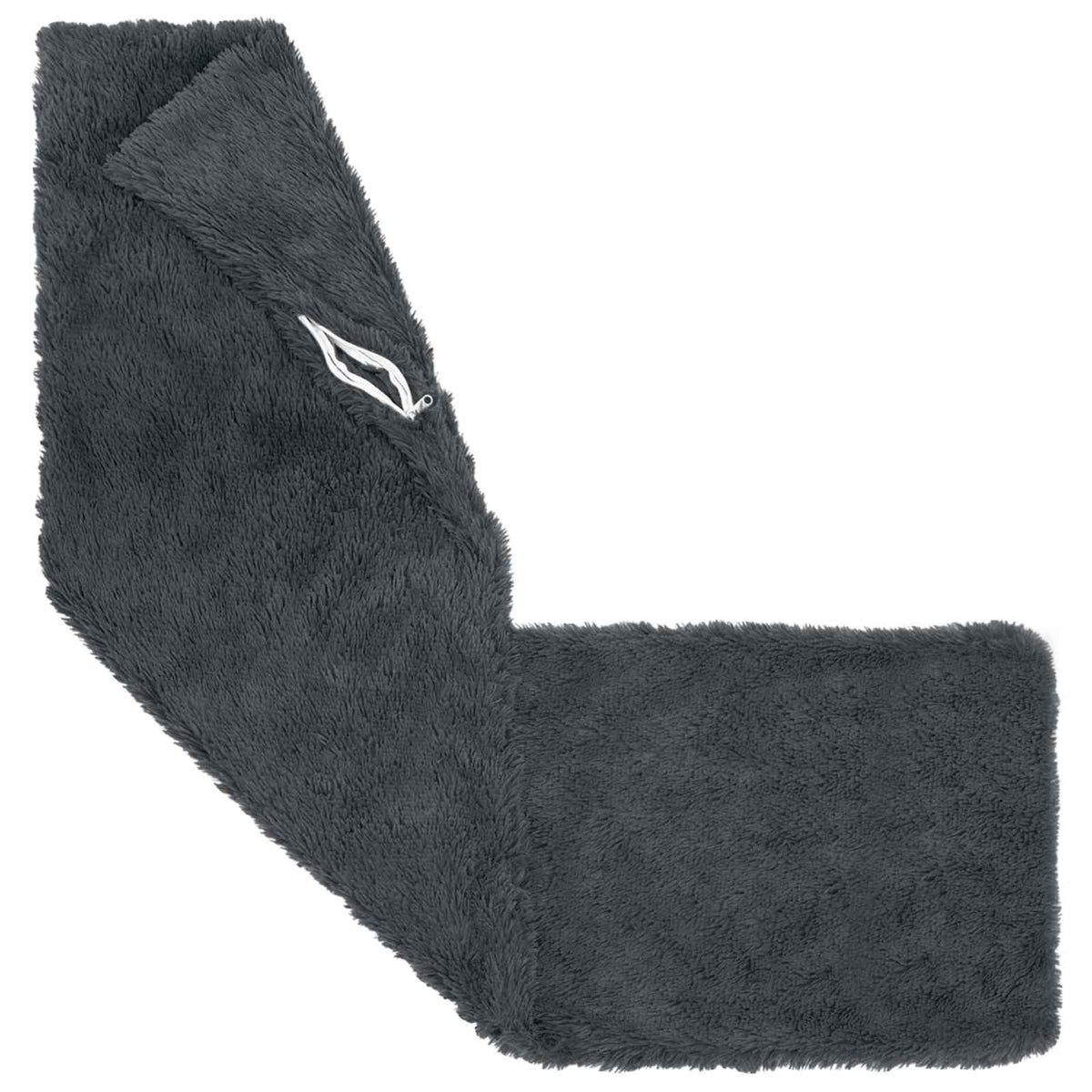 the anthracite cushion cover with the zip partially open to show the interior
