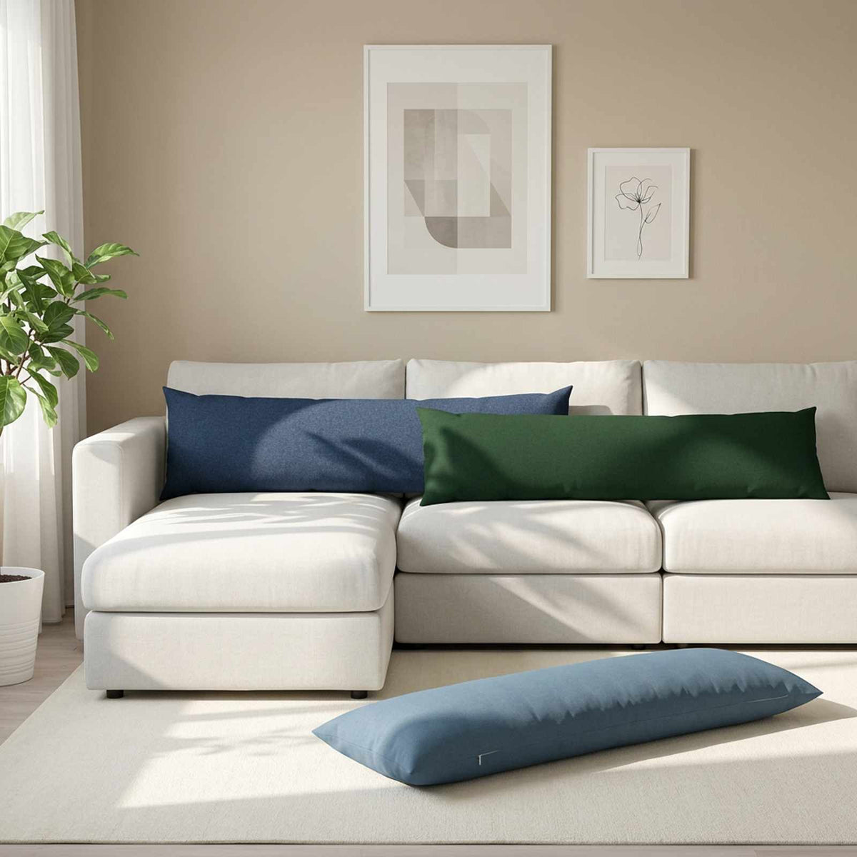 Cushion with Pillow HEERLEN 2 pcs Jeans Blue Fabric