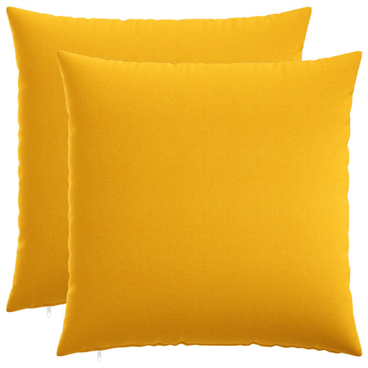 vidaXL Cushion with Pillow HEERLEN 2 pcs Light Yellow Fabric, two square cushions shown together on a white background
