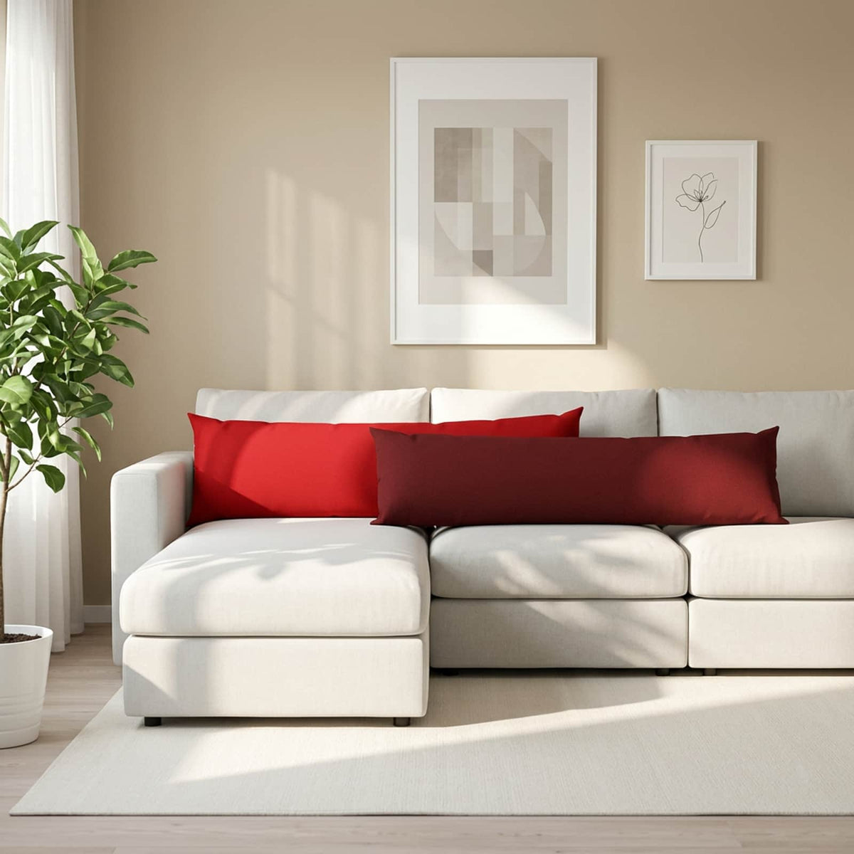 Cushion with Pillow HEERLEN 2 pcs Red Fabric