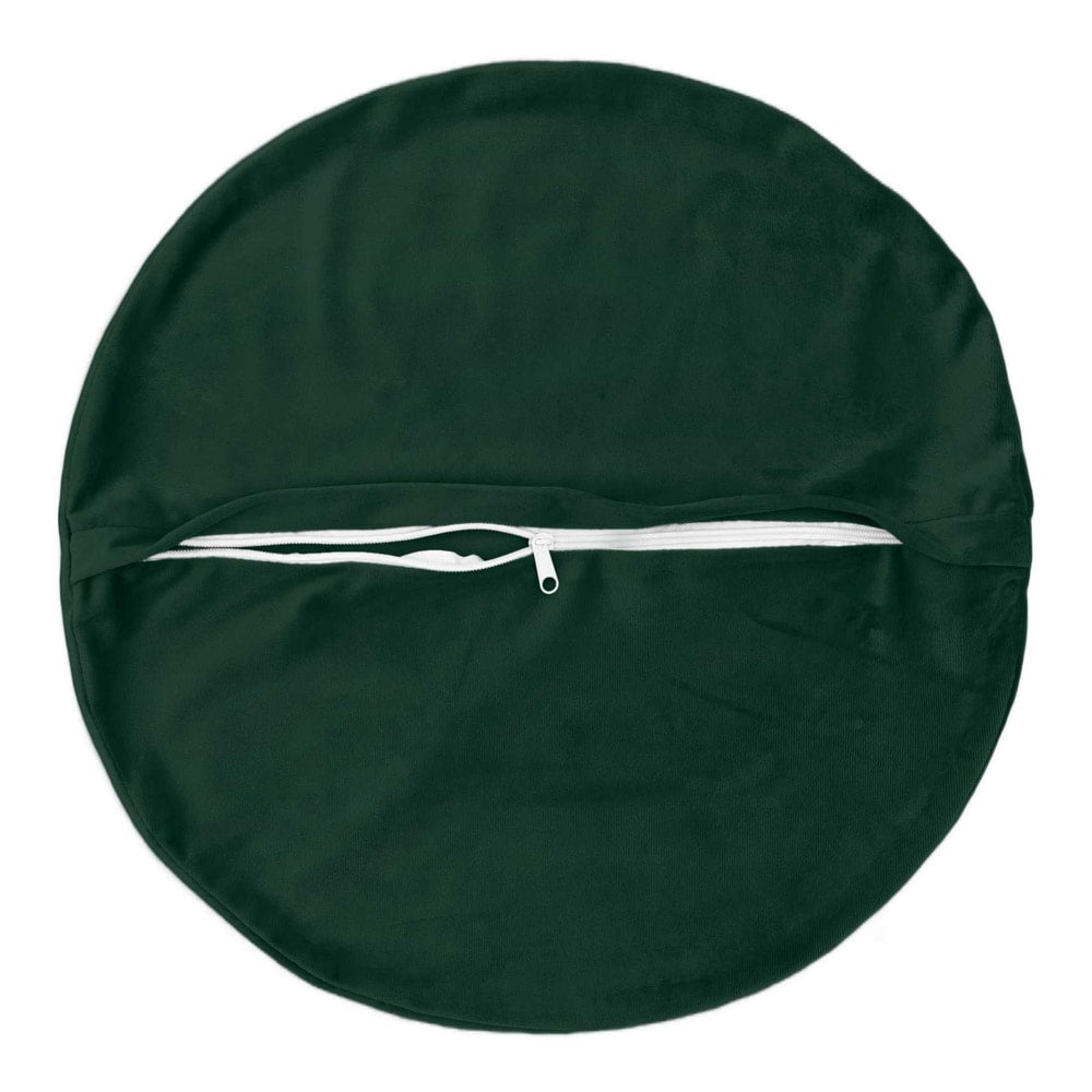 the throw pillow cover showing the white zip closure on the back
