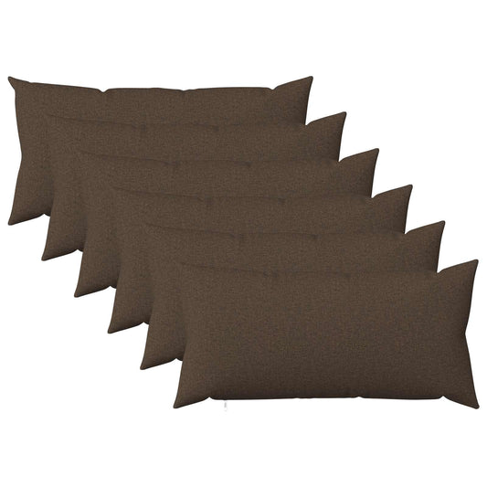 vidaXL Cushion with Pillow HEERLEN 6 pcs Taupe Fabric shown as a set of six rectangular cushions