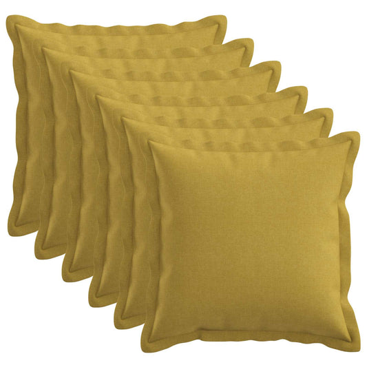 vidaXL Cushion with Pillow HOUTEN 6 pcs Light Green Faux Linen throw pillows arranged in a fan shape
