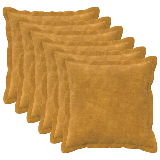 Cushion with Pillow HOUTEN 6 pcs Yellow Microfiber Fleece