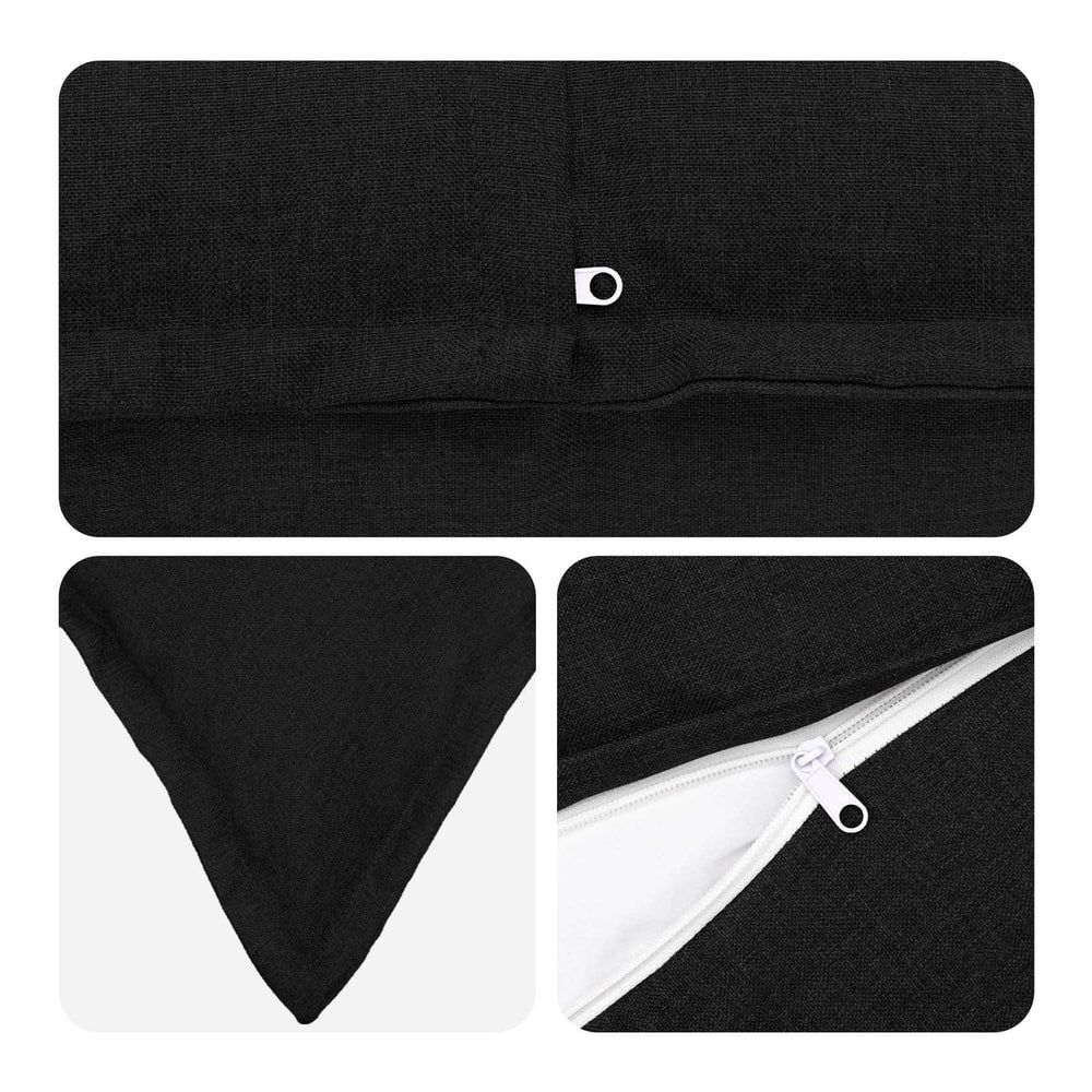 Cushion with Pillow HOUTEN pcs Black Faux Linen
