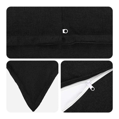 Cushion with Pillow HOUTEN pcs Black Faux Linen
