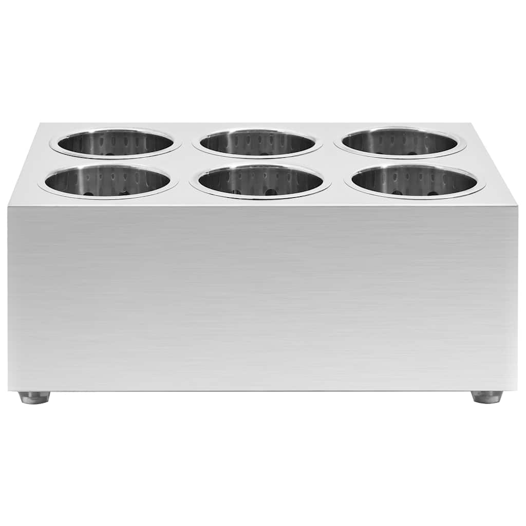 The square utensil tray with six compartments, showing its clean lines