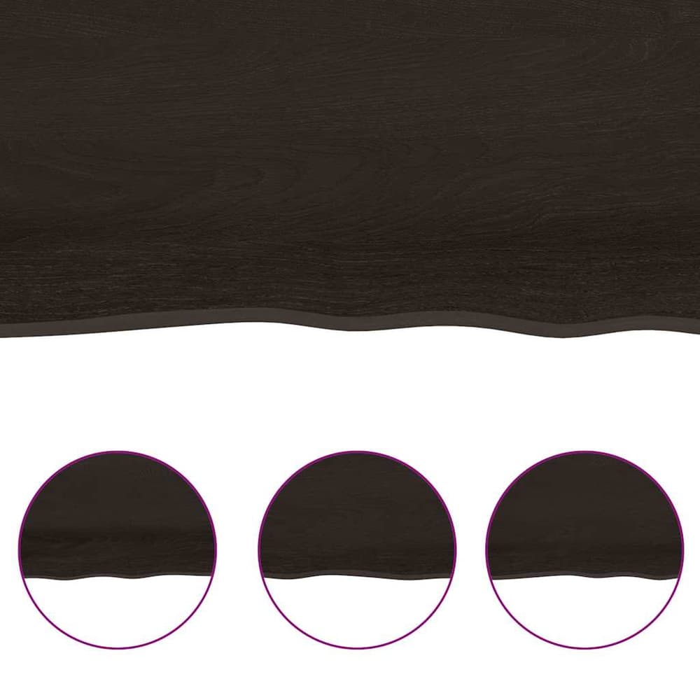 Close-up of the dark brown solid wood countertop texture