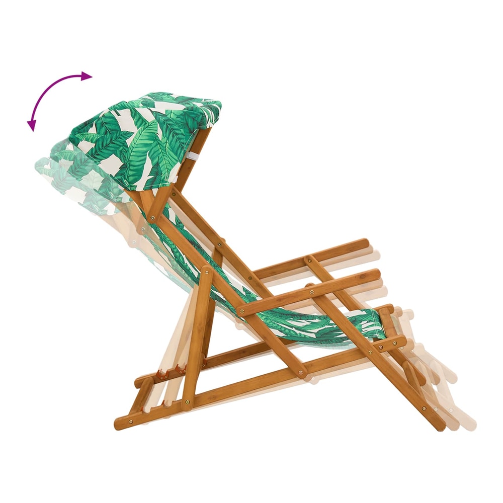 Diagram showing the three reclining positions of the wooden deck chair