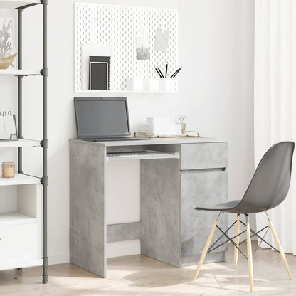 Desk Concrete Grey Engineered Wood