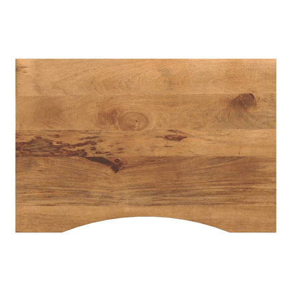 vidaXL Desk Top with Curve Solid Wood Rough Mango, a wooden table top with a curved edge