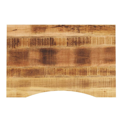 vidaXL Desk Top with Curve Solid Wood Rough Mango, a close-up of the wood grain texture