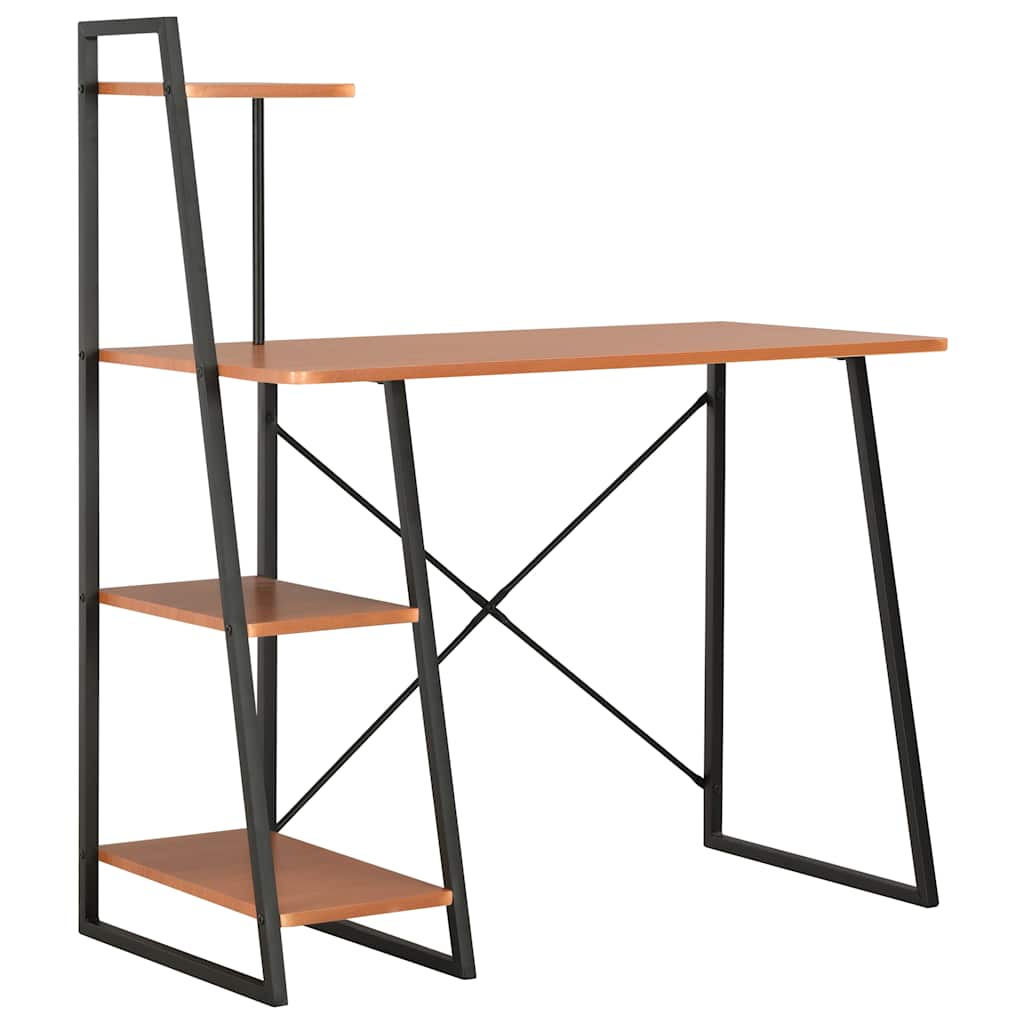 Desk with Shelving Unit 102x50x117 cm Black and brown