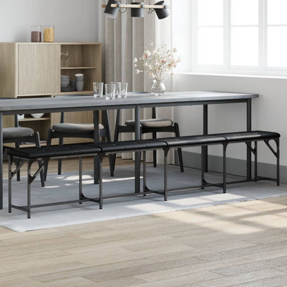 Dining Bench Steel and Fabric Black 248 x 32 x 45 cm