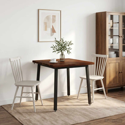 Dining Table 60 x 55 x 75 cm Solid Acacia Wood Square Depth 55 cm Width 60 cm Dark brown and black