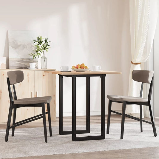 vidaXL Dining Table Legs O-Frame Steel in a dining room setting with two chairs
