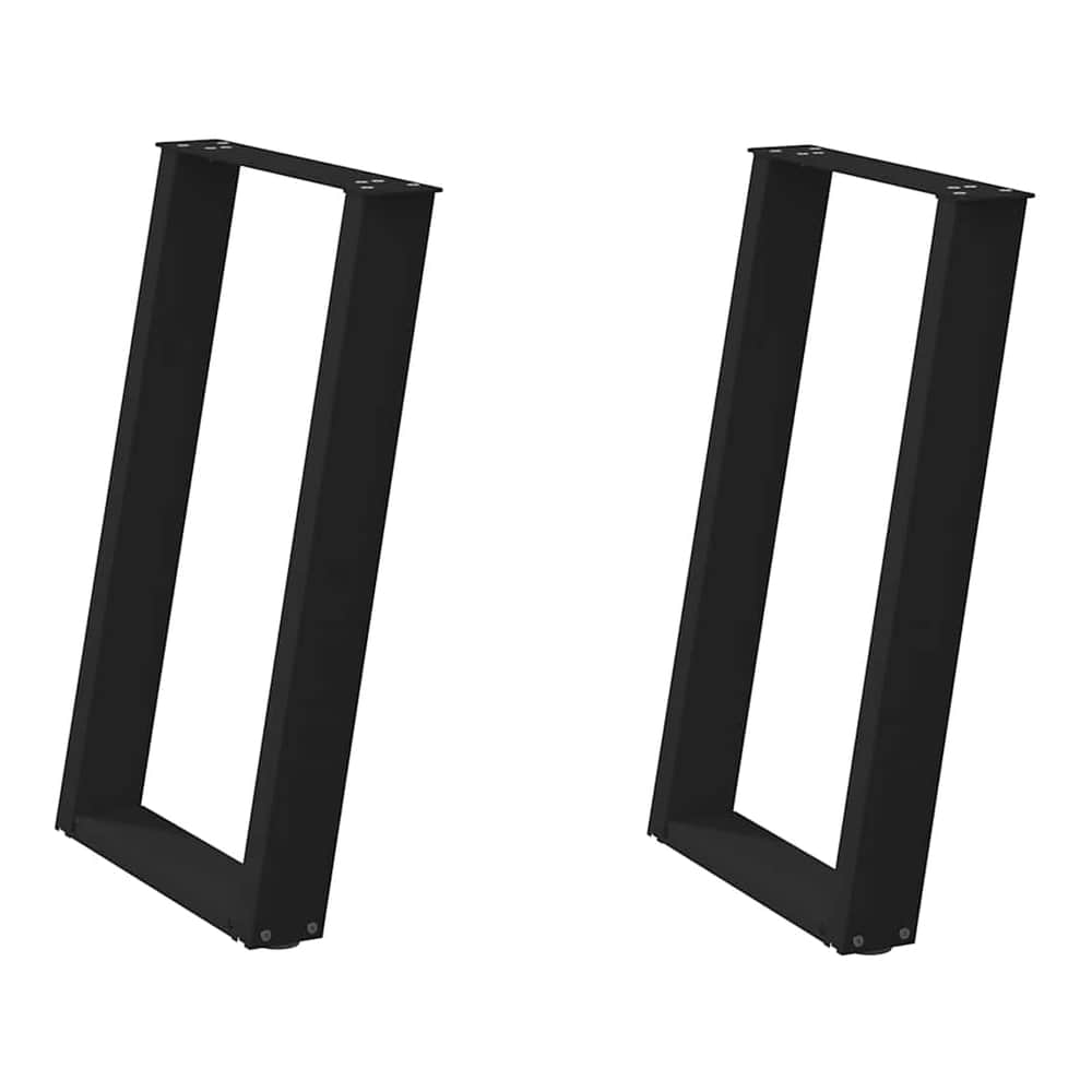 Two black U-shaped dining table legs shown from the front