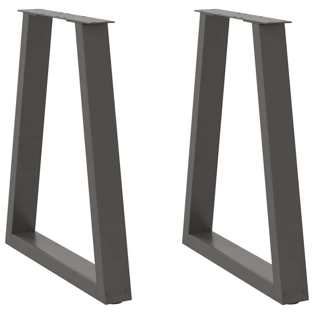 vidaXL Dining Table Legs V-Shape 2 pcs Anthracite Steel, two V-shaped legs shown from the front