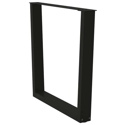 A single black V-shape table leg shown from the front