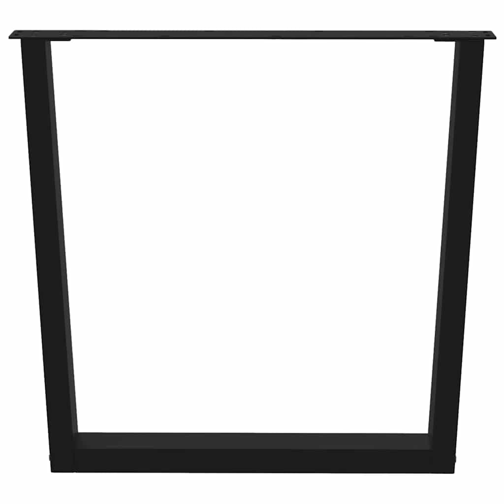 A single black V-shape table leg shown from the side