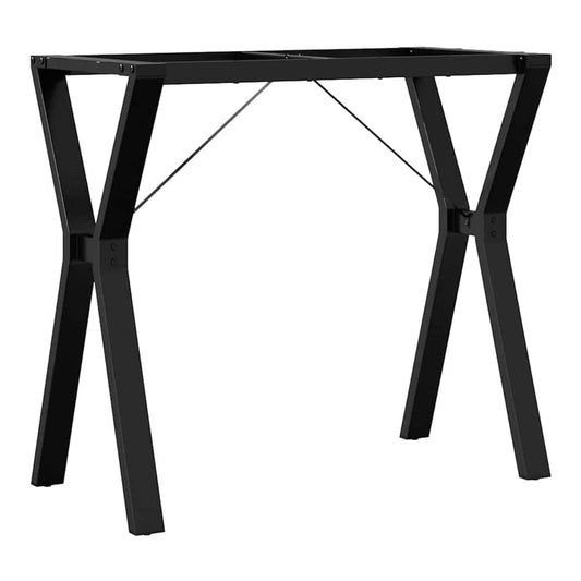 The black steel Y-frame table legs shown on a white background