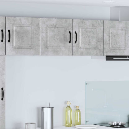 vidaXL Dishwasher Panel Kalmar Concrete Grey kitchen cabinet with two doors and black handles