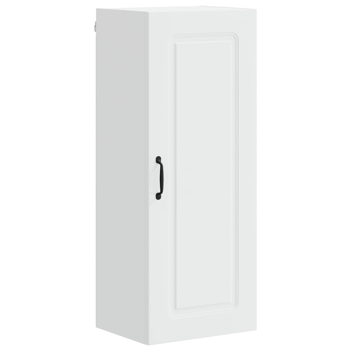 The white dishwasher panel with a black handle shown from a side angle