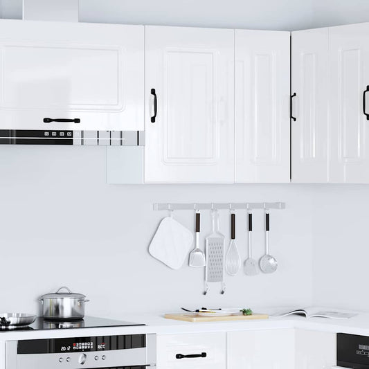 Dishwasher Panel with 2 Doors KALMAR High gloss white 1x wall cabinet (1 door) 40 cm wide 40 cm high–1x wall corner cabinet 57 cm wide 80 cm high 1x wall cabinet (1 door) 40 cm wide 60 cm high
