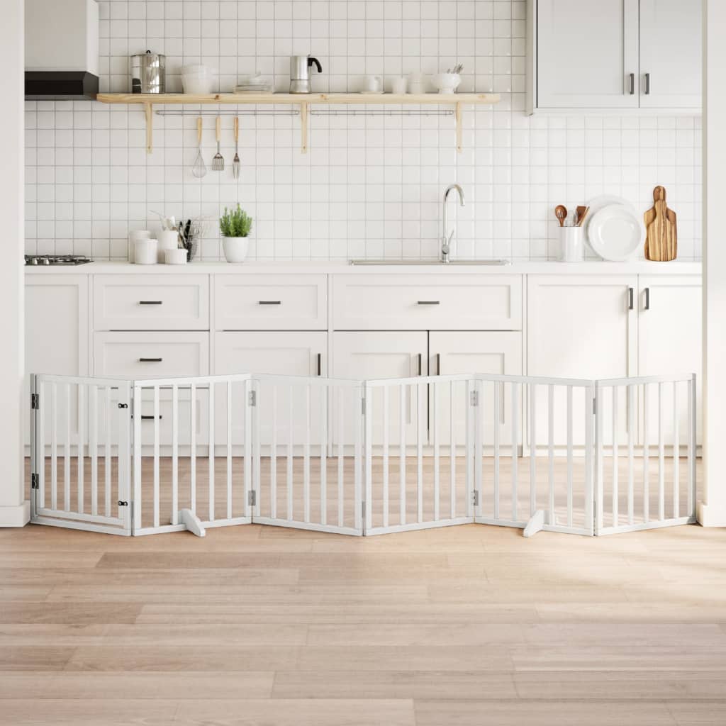 vidaXL Dog Gate set up in a modern kitchen, providing a barrier