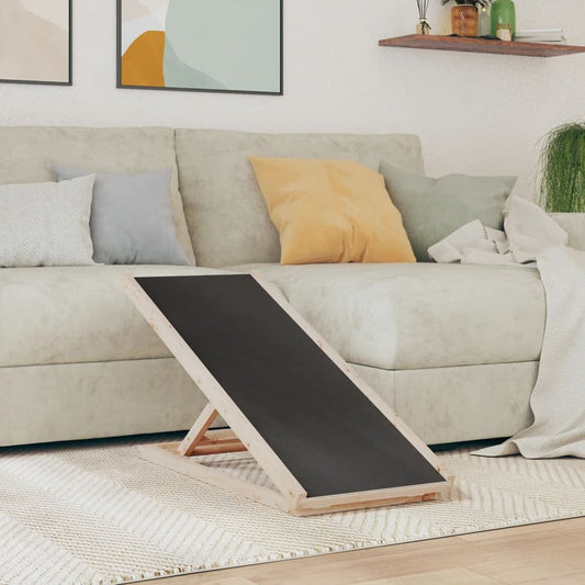 Dog Ramp Grey Solid Wood Fir 100 cm 40 cm