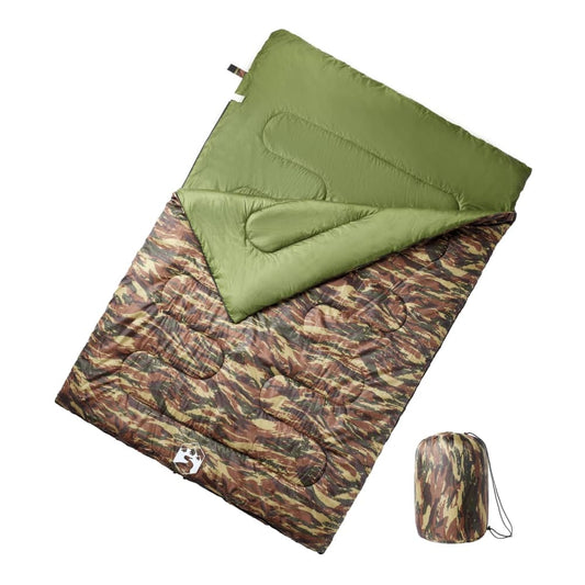 Double Sleeping Bag with Pillows for Adults Camping Seasons in Camouflage