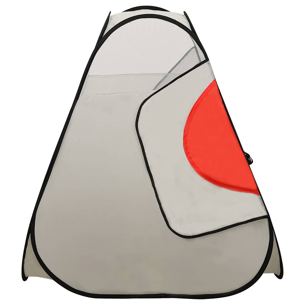 The grey elephant play tent folded up, showing its compact size