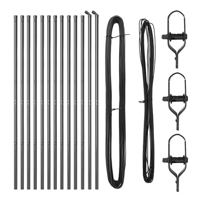 Embedded Fence Post 13 pcs Grey Steel