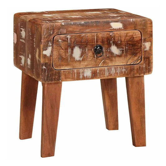 End Table with Drawer Brown 40 x 32 x 46 cm Solid Mango Wood Solid reclaimed wood