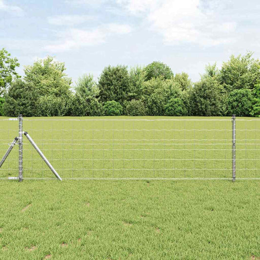 Euro Fence 10 x 0.6 m Silver Mesh Ground fix Galvanised steel Length 10 m Mesh size 100 x 100 mm mesh 0.8 m