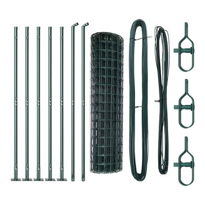 all the parts included for the green steel fence panel installation