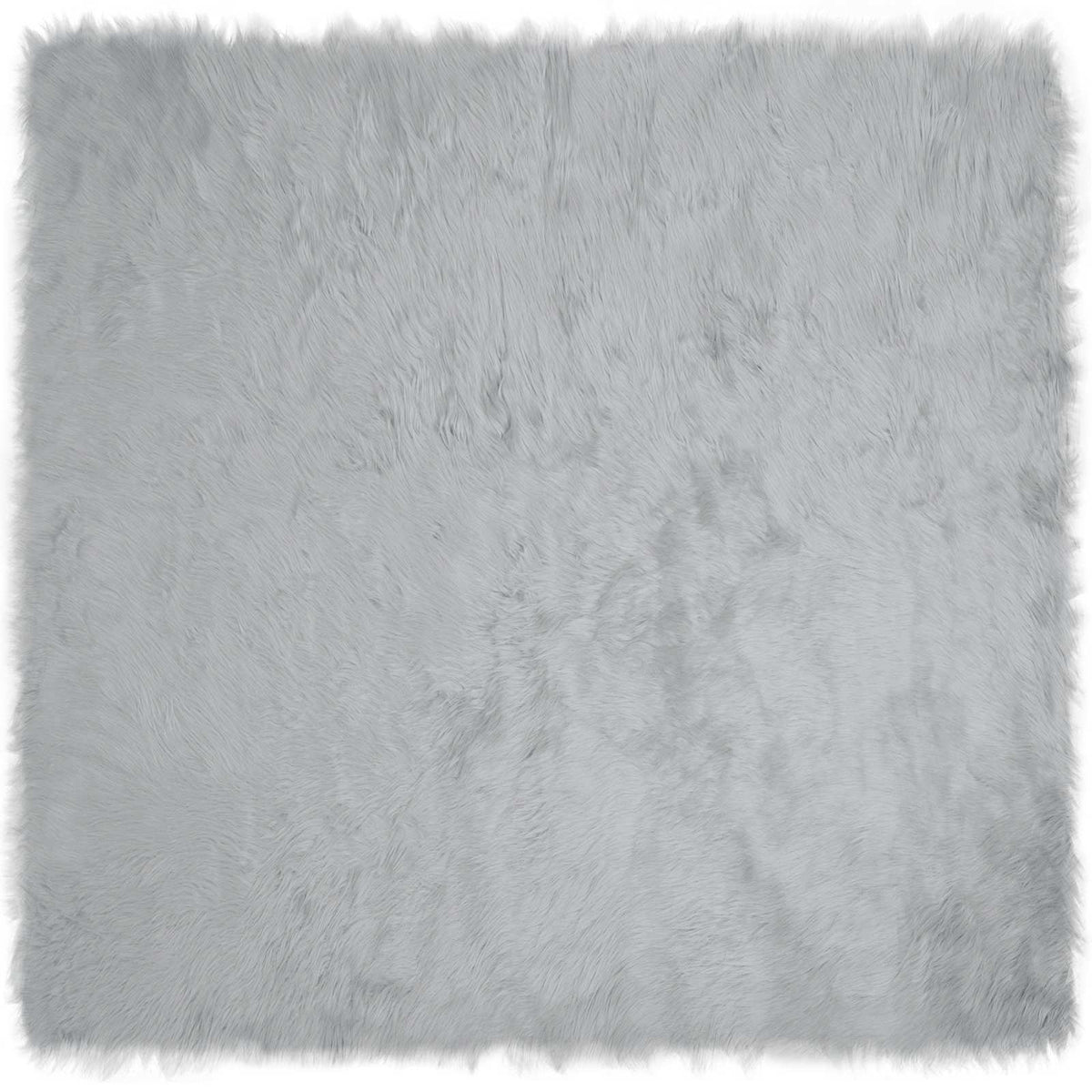 Grey faux sheepskin rug TAFALLA showing its full surface and texture