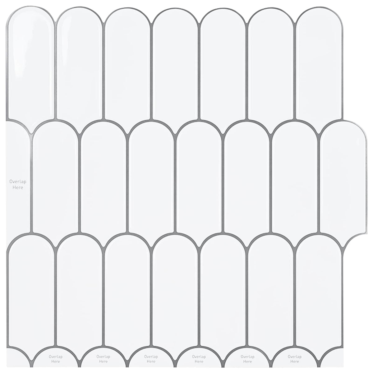 vidaXL Feather Tile 20 pcs White Grey Polyurethane and PET decorative stickers arranged in a grid pattern