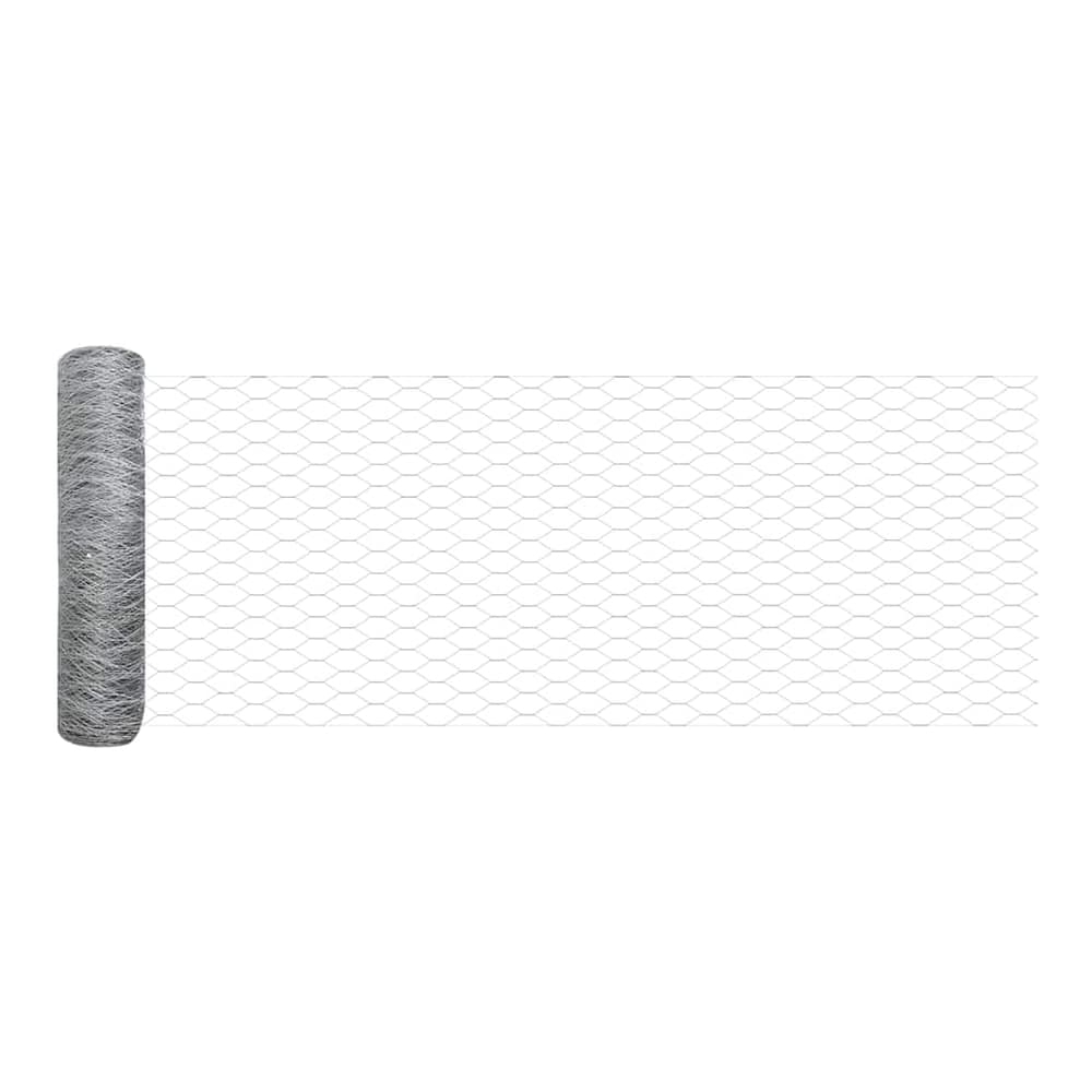 A roll of hexagonal wire mesh for the fence, showing the mesh pattern