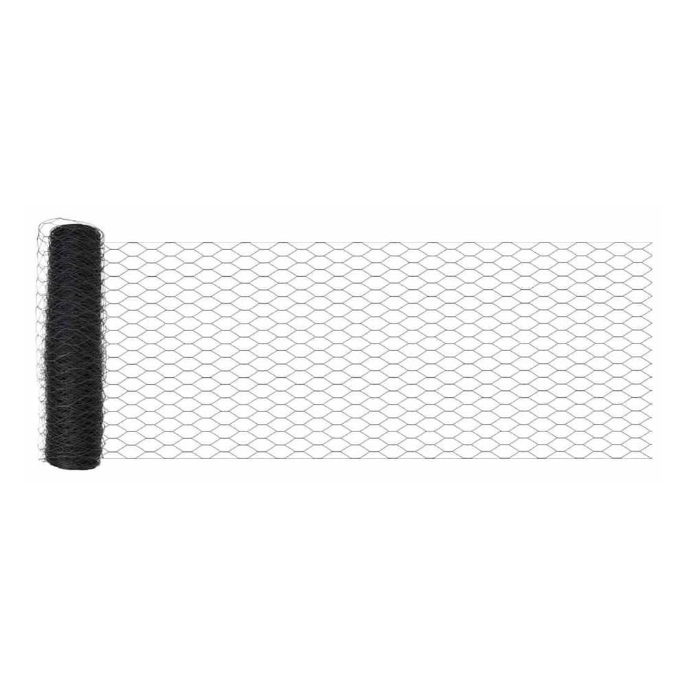 A roll of hexagonal wire mesh fencing unrolled slightly